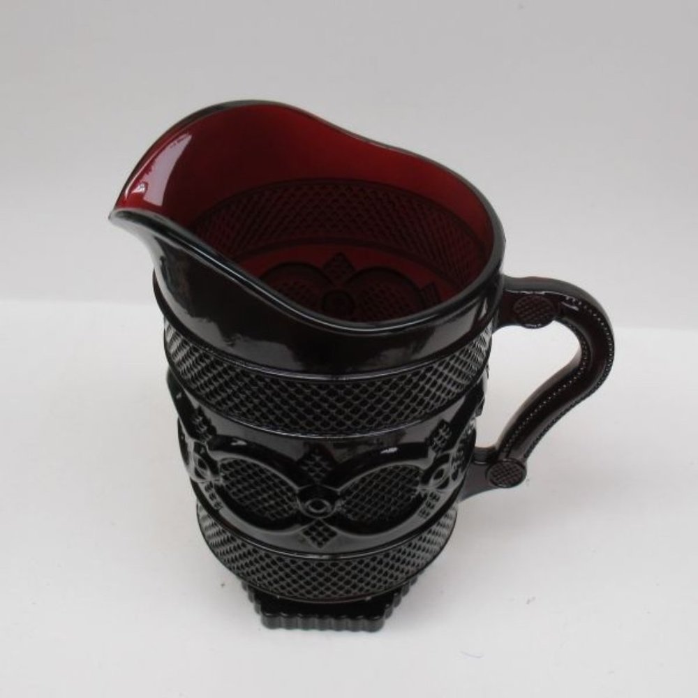 Avon Ruby Red Glass CAPE COD 8 1/2 Inch High Water Pitcher - Picture 2 of 4